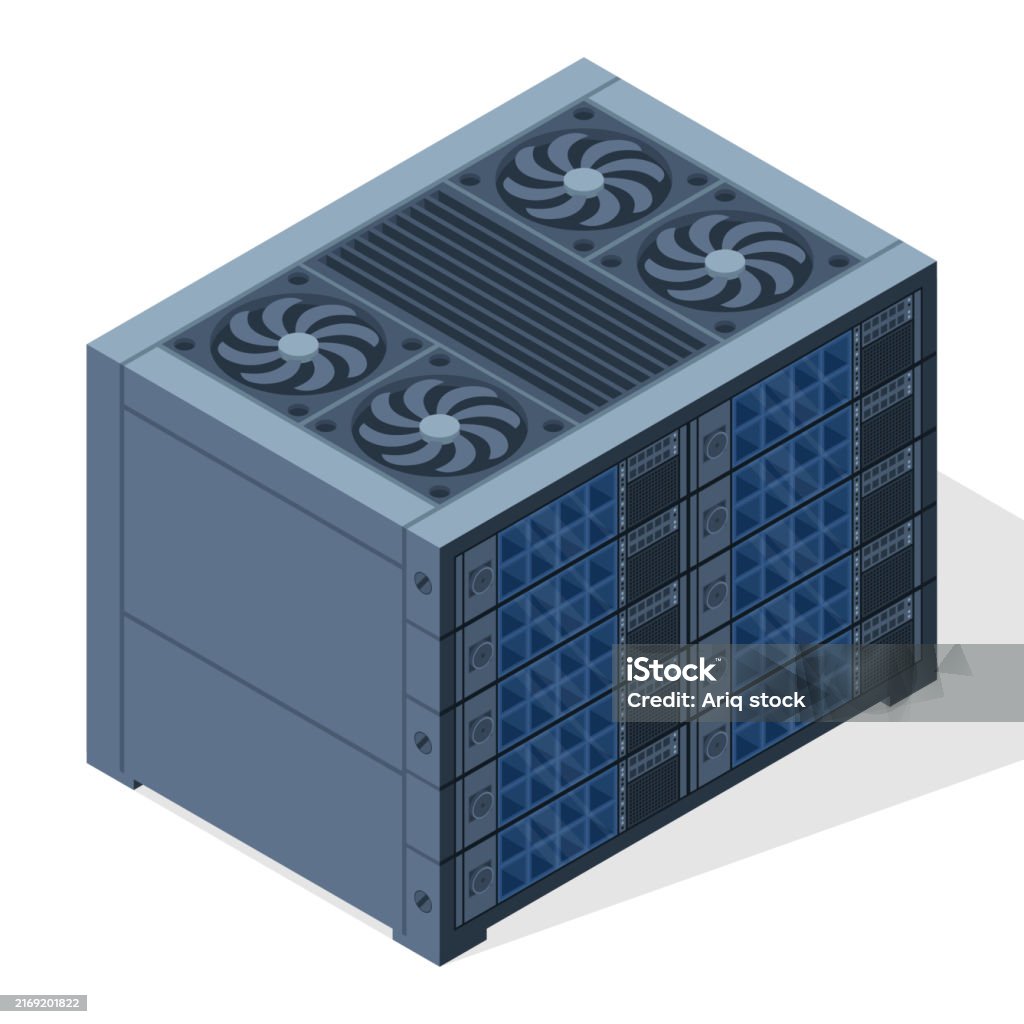 Isometric Server Server Racks Server Boxes Isolated Network Server Room ...