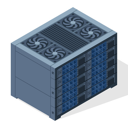Isometric Server Server Racks Server Boxes Isolated Network Server Room ...