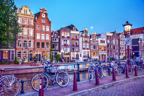 istock Houses and bridge in Amsterdam 2169201882