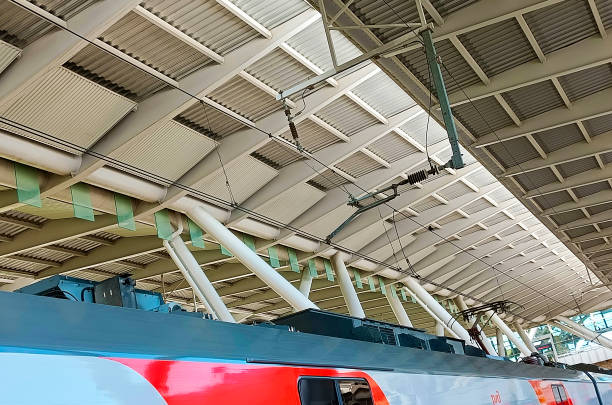 istock Technological ceiling of the railway station. 2169209346