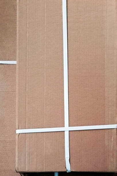 istock Close-up packaging cardboard boxes. Top view. Vertical photograph. 2169209519
