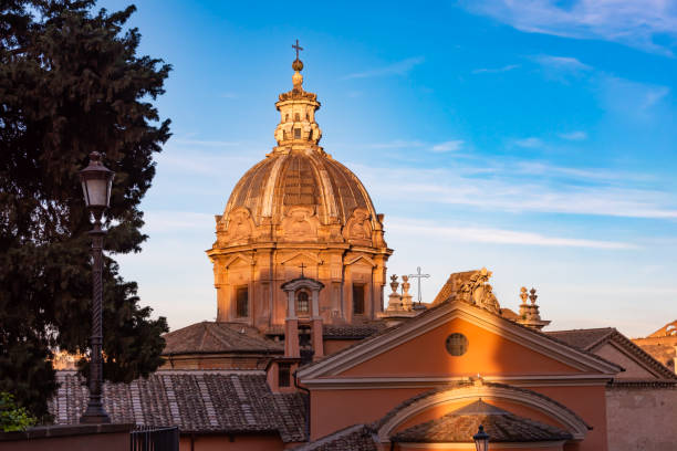 Rome city in Italy on sunset
