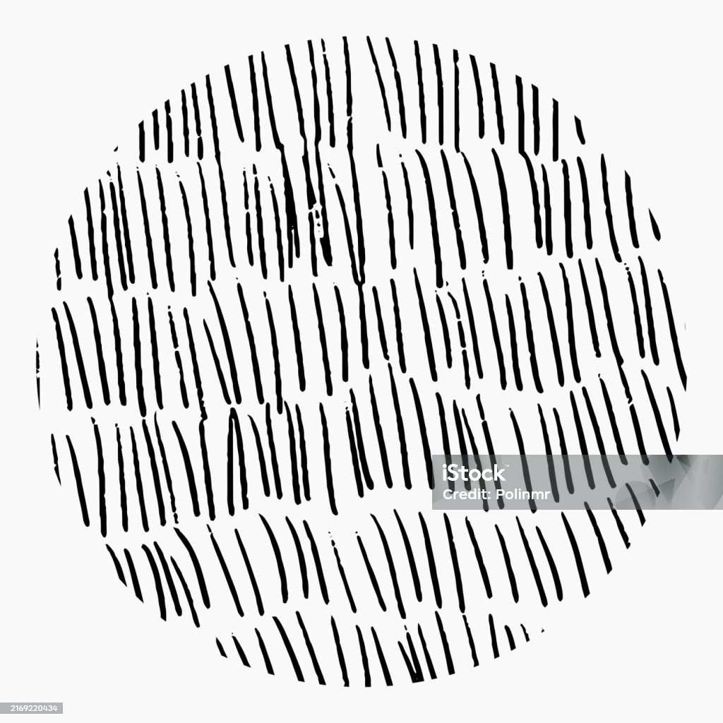 Hatching Pattern Circle Round Element With Pencil Hatching Doodle Pattern Stock Illustration ...