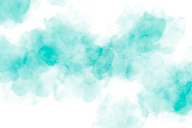 Abstract Watercolor Background in Teal Turquoise