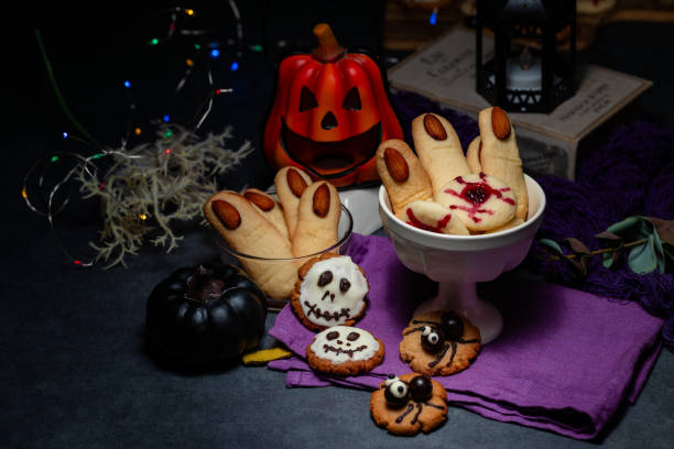 istock Halloween cookies on wooden background 2169232889