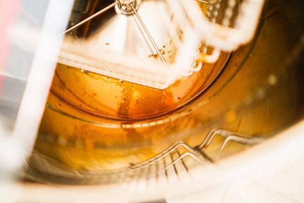 Golden Bee Honey Inside a Centrifucal Extractor During Beekeeping Harvest