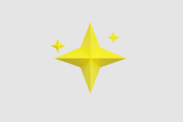 set icons, 3d golden star
