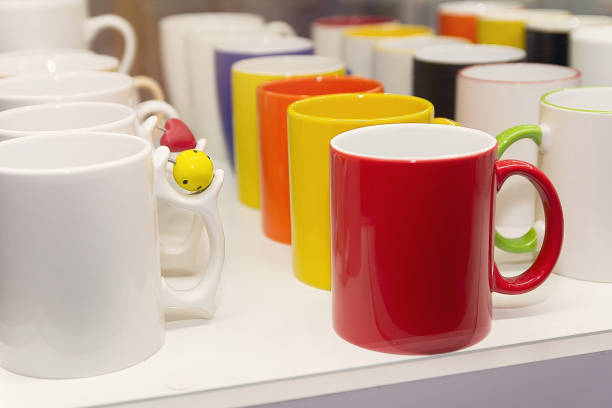 istock Colorful mug stall in a store closeup 2169250042