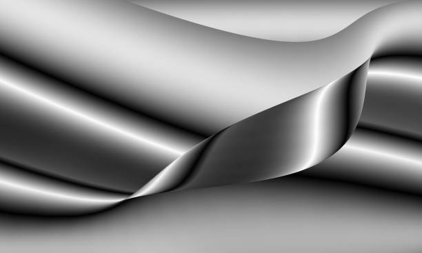 istock Shiny and smooth metallic abstract background. Modern curved metal decoration concept 2169253220
