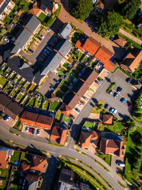 istock Top down aerial view of new housing development 2169256488