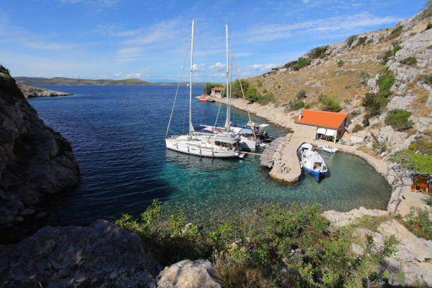 Lovely Stiniva cove at Kornat island, Konati islands, Adriatic Sea, Croatia