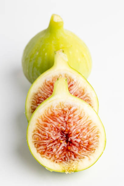 Many fresh green figs as background, closeup