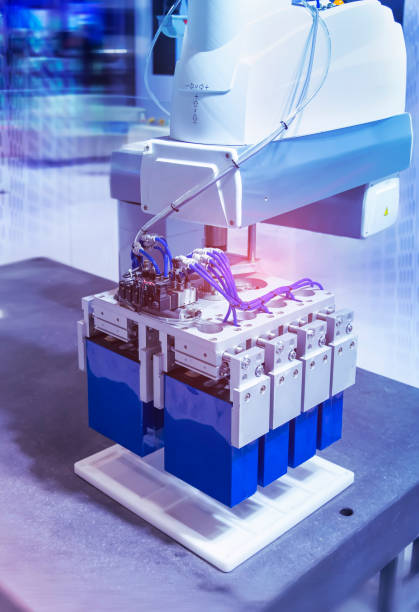 istock artificial intelligence machine at industrial manufacture of lithium battery 2169279105