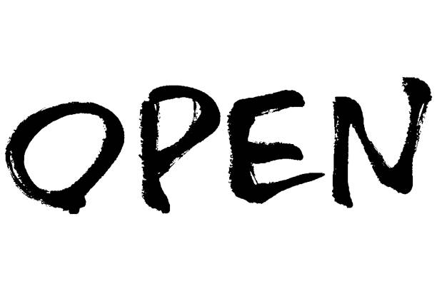 istock Clip art of OPEN letters by touch of brush 2169282158