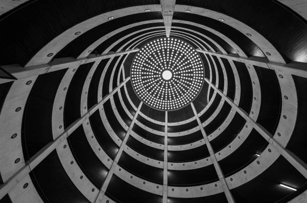 Bicycle parking spiral in black-and-white