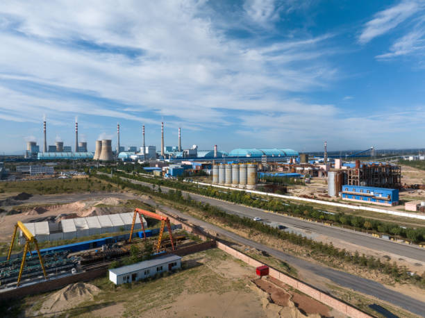 istock view of power station at sunset 2169295125
