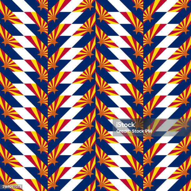 Arizona State Flag Pattern Design Chevron Background Vector ...