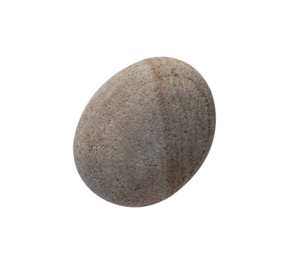 istock Stone isolated on white background,Top view Nature Rock sea from beach with clipping path for Element Concept for Zen,Spa,Cosmetic Advertising,Grey Round Sea Pebble with texture surface ,Single Cobblestone. 2169297110