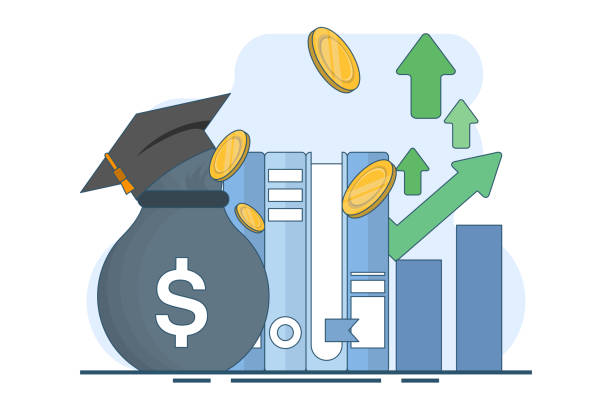 istock Financial education concept. Investing money in education, self-development and knowledge. Personal finance management and financial literacy concept. Flat vector illustration on background. 2169300334