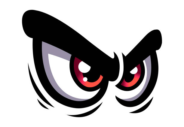 Pair Of Evil Eyes Vinyl Car Stickers – Yellow, 95x40mm, Medium, Glossy Finish