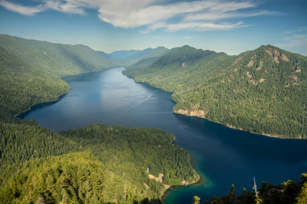 istock Deep Blue Water Of Lake Crescent From Mount Storm King 2169357568