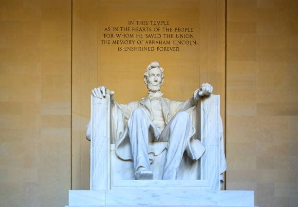 The statue of Abraham Lincoln at the Lincoln Memorial in Washington, D.C.