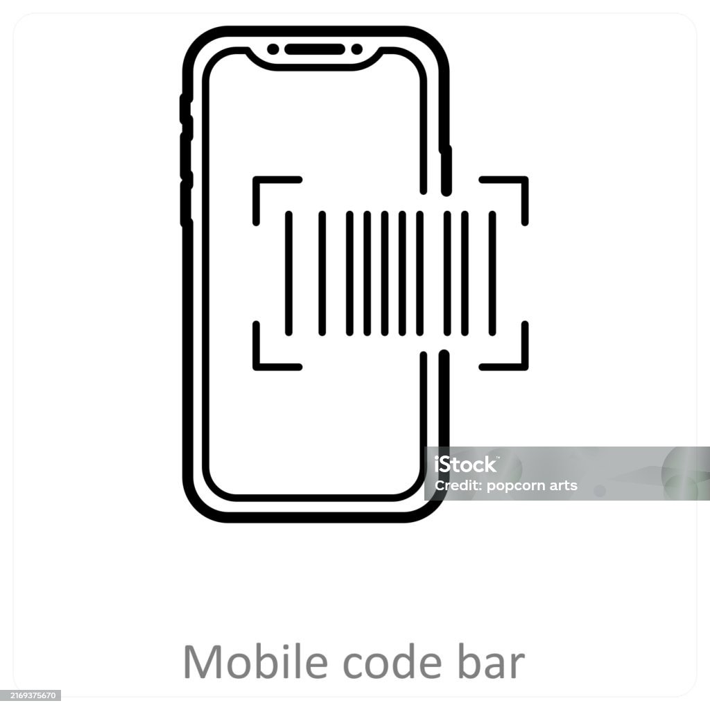 Mobile Code Bar Stock Illustration - Download Image Now - Bar Code, Bar ...