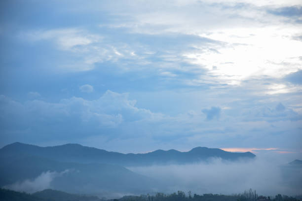 Forest fire smoke in the valley as seen from Hurricane Ridge