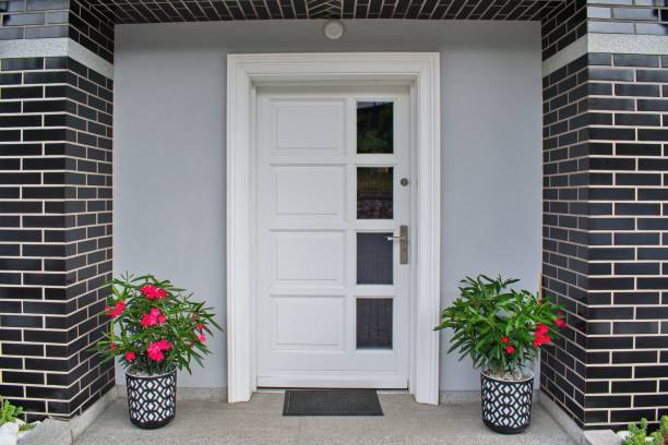 istock White door into the house. 2169379047