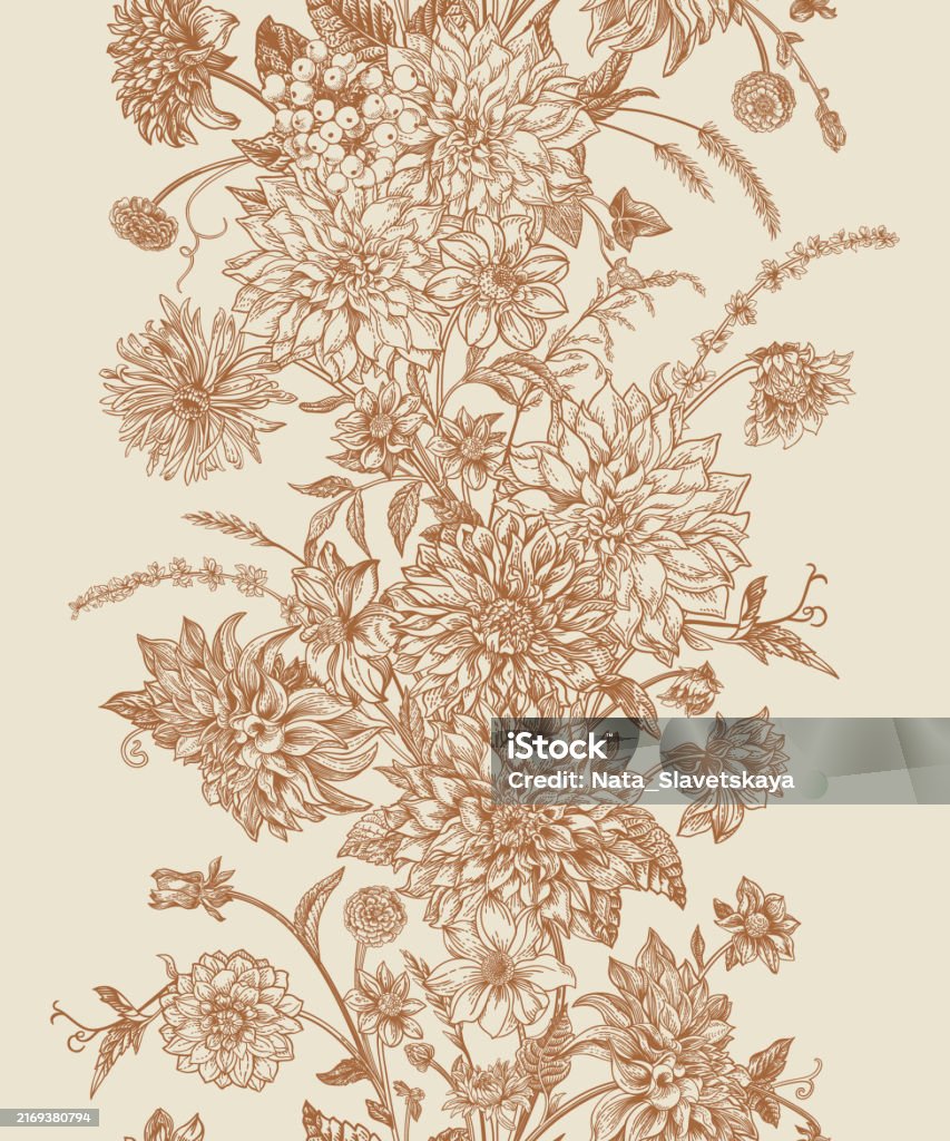 Vertikal Pattern Vertical Seamless Floral Pattern Stock Illustration - Download Image ...