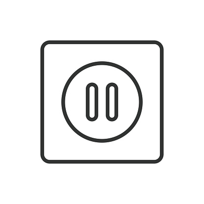 Pause Wait Pause In Line Design Pause Stop Break Hold Rest Wait Pause Button On ...