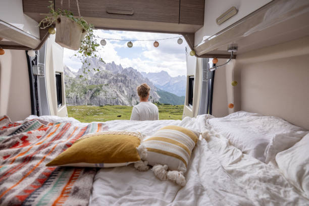 istock Scenic Mountain View Outside Camper Van 2169395790