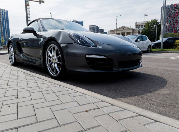 September 22, 2022: Close up of Porsche 911 Carrera on the street in South Kensington, London, UK