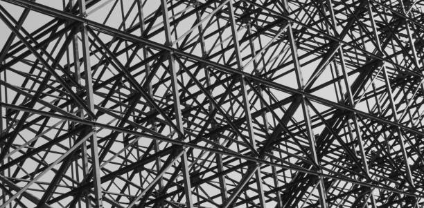 istock abstract architecture building, black and white background. 2169399038
