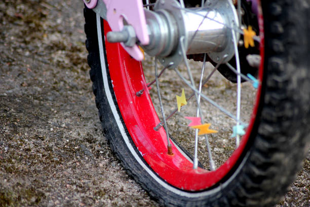 Cut-out of a bike from the bike with orange reflector