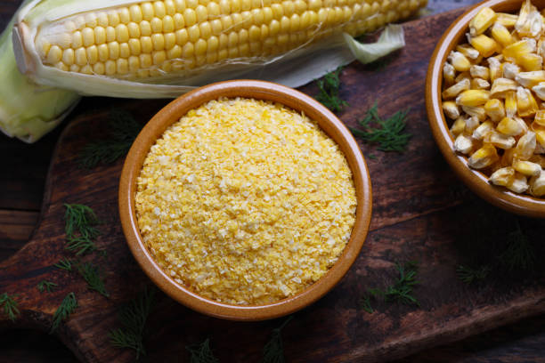 Variation of Maize and Corn with flour and seeds