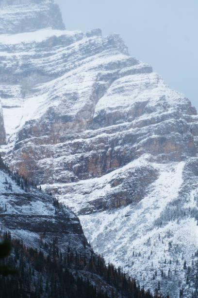 Photo of a mountain landscape in the Canadian Rockies in Canada.