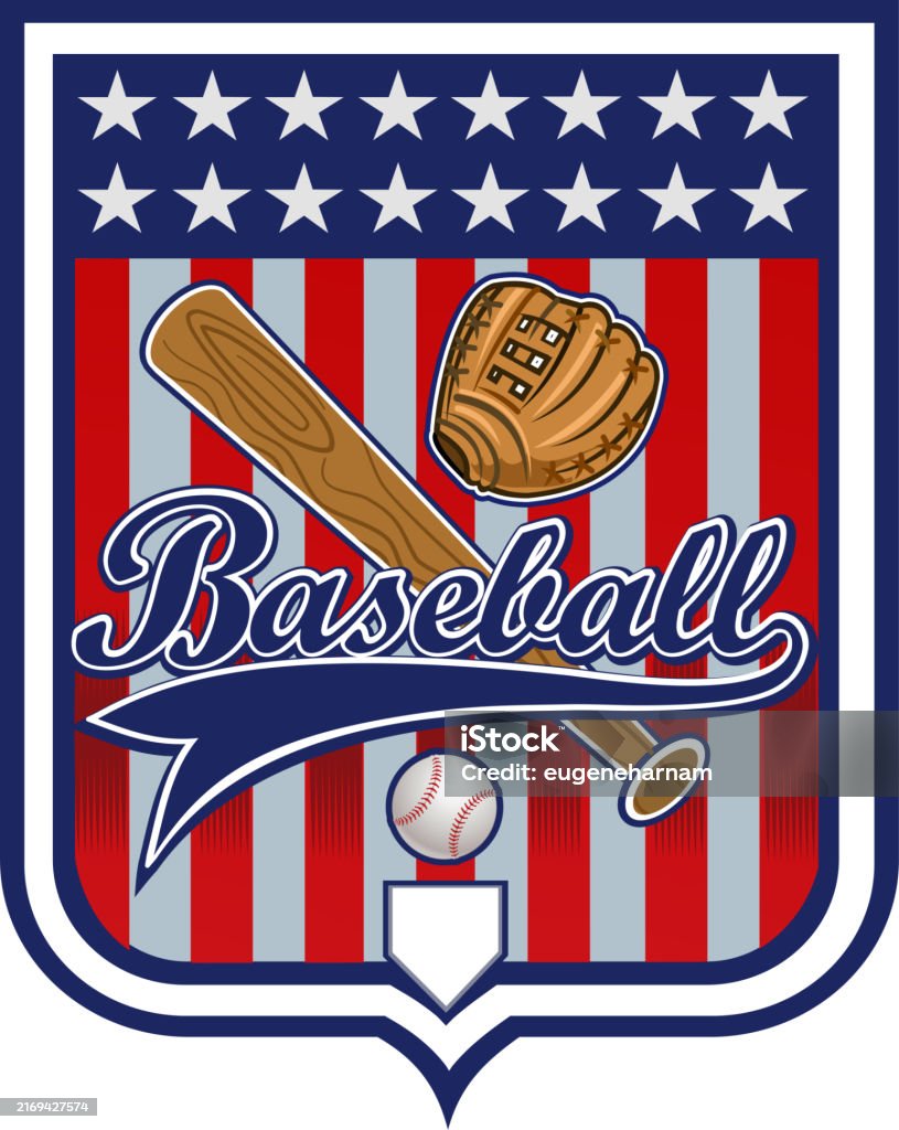 Bat Ball Sticker Vector Baseball Label Bat And Ball Baseball Sticker Stock Illustration ...