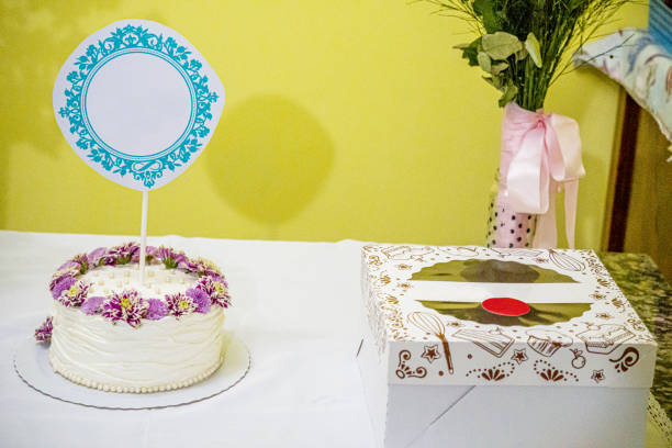 Wedding cake made. The photo was taken in the living room of a house in the city of Sorocaba, State of São Paulo in Brazil.