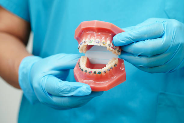istock Asian dentist holding dental teeth model for learn about dentistry. 2169453345