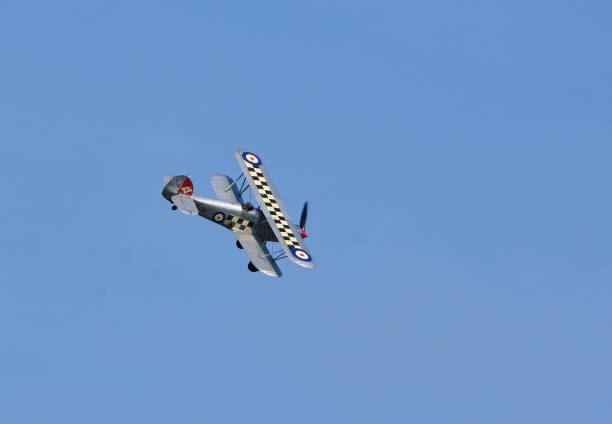 Ickwell, Bedfordshire, England - May 12, 20 24:  Vintage Hawker Fury  aircraft in flight