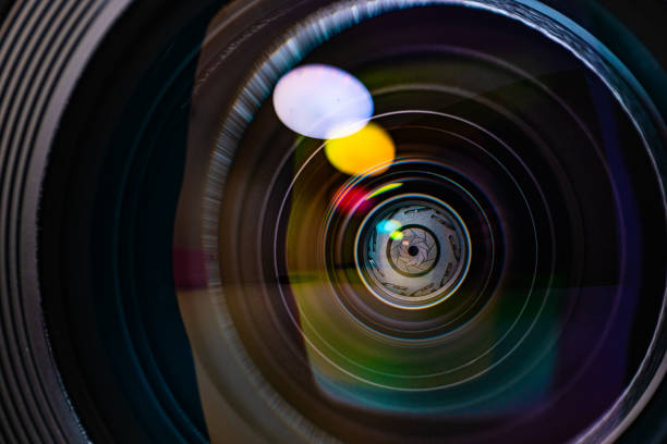 Closeup of camera lens