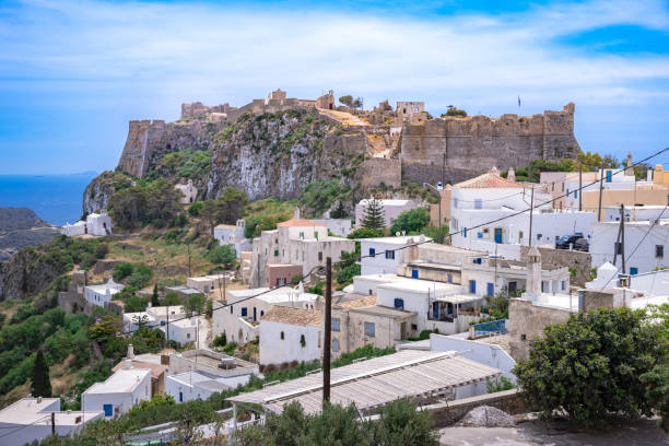 Chora and the castle on Kythira island, Greece.