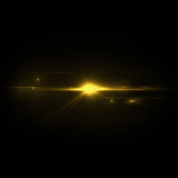 istock Abstract lens flare star light effect golden yellow tone. 2169468358