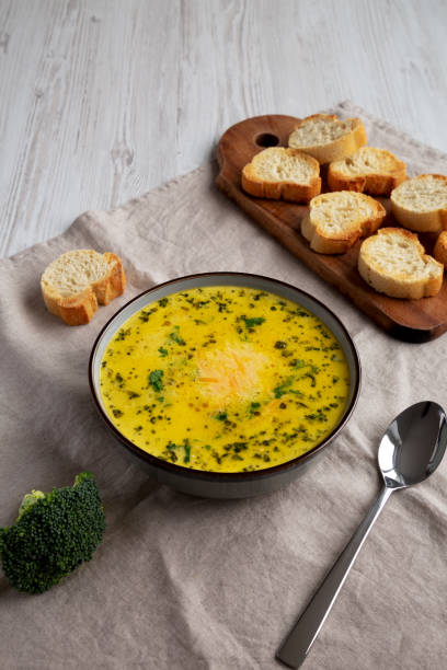 istock Homemade Broccoli and Cheddar Soup in a Bowl, side view. Copy space. 2169468620