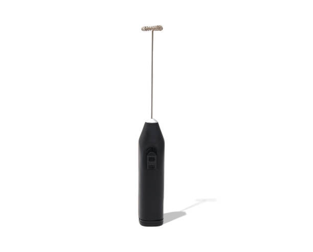 Electronic milk frother, front view.