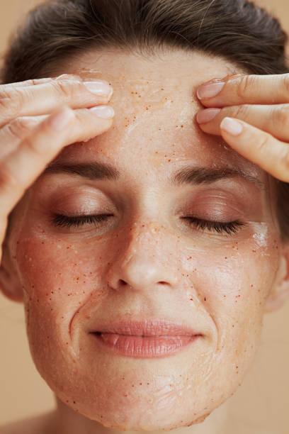 istock modern 40 years old woman with face scrub 2169474859