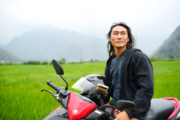istock Man on motorcycle at Mai Chau Valley 2169475732
