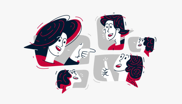 istock Group of young people having a video conference online, vector illustration of online conversation and brainstorming, business and work or webinar. 2169478498