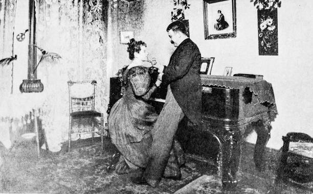 Antique Photograph: Couple at home
